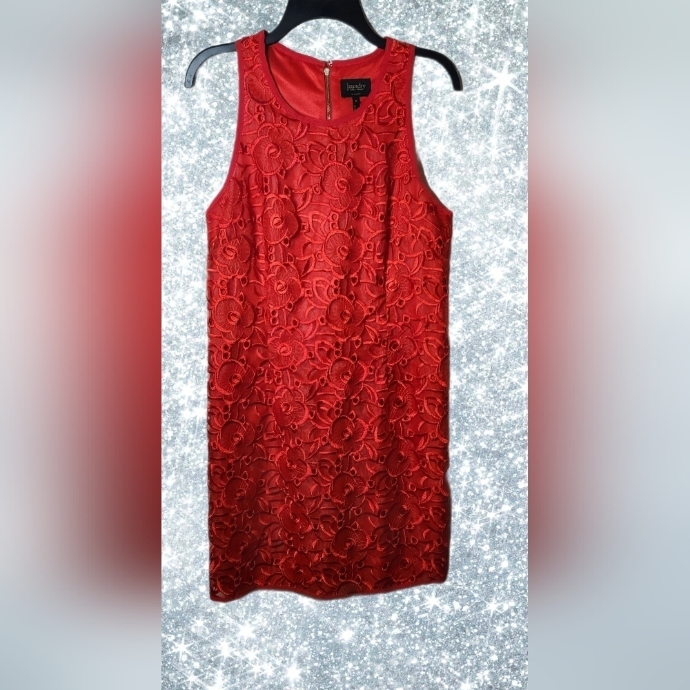 Laundry by Shelli Segal Red Sleeveless Sheath Dress- Size 8